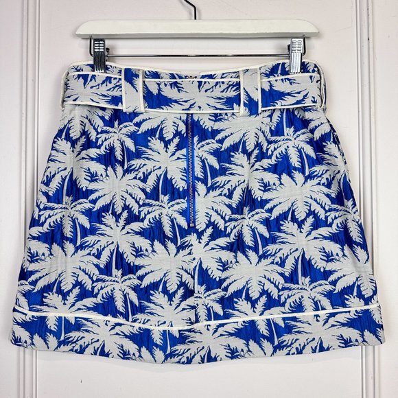 Alexis Lodi Blue and White Palm Jacquard Skirt - Picture 3 of 6